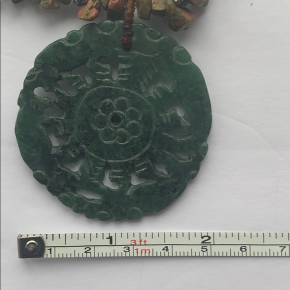 Artisan Crafted Stone Neckless & Pierce Earrings - Picture 6 of 7